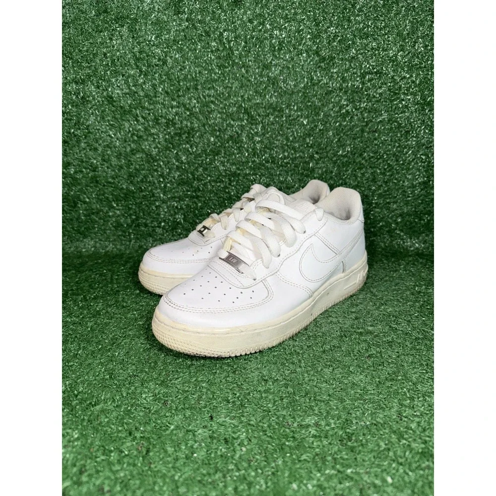 Nike Air Force 1 07 Low Womens 6.5 Kids 5Y White Leather Casual Shoes 314192-117